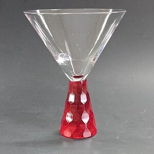 Martini Glass By Prescott Ruby Blown Glass Honeycomb Stem by Artland *SEE